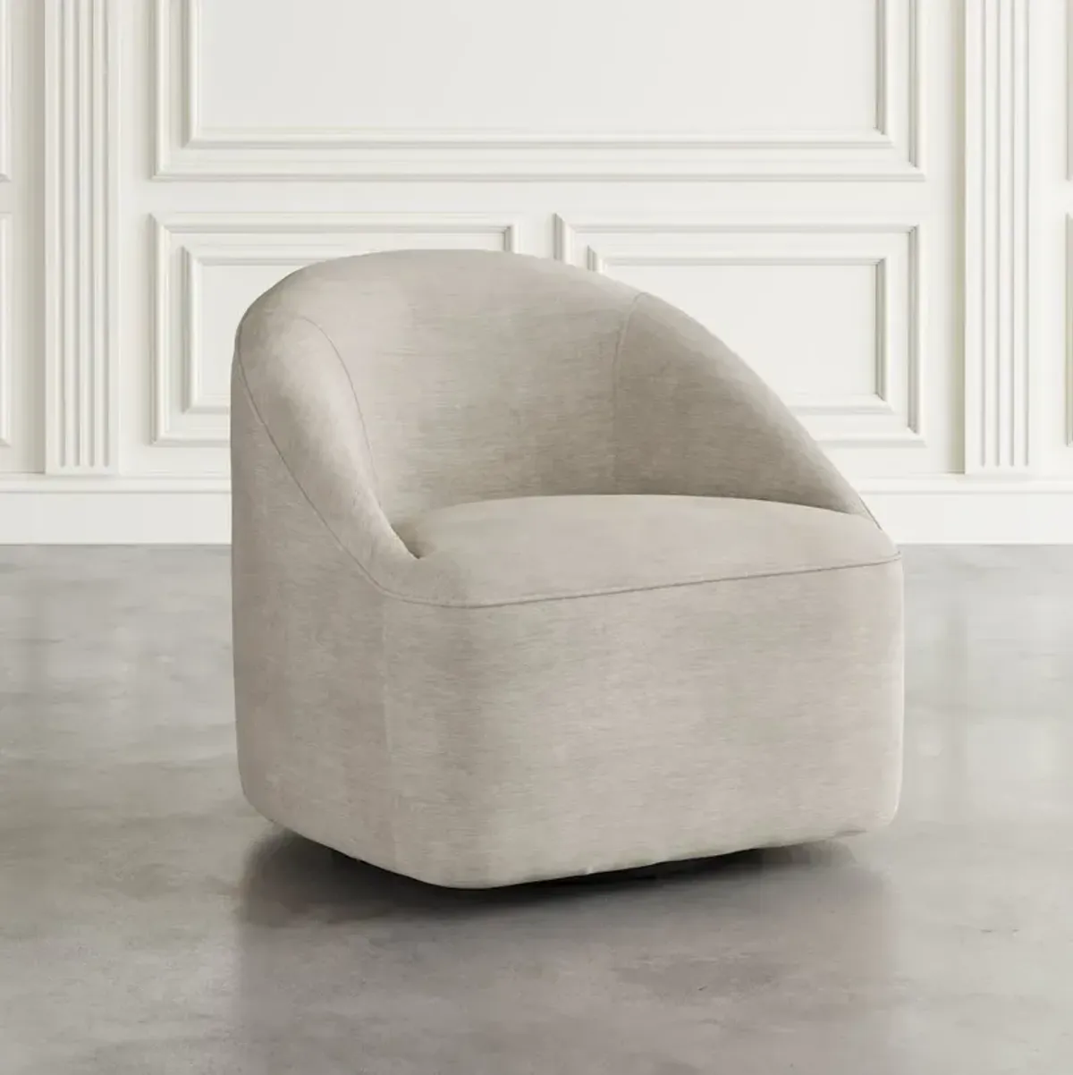 Jofran Lulu Mid-Century Modern Upholstered Casual Swivel Accent Chair