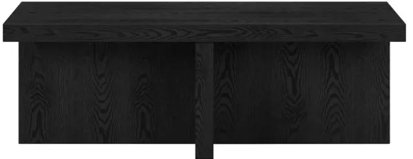 Hudson&Canal Elna 44 Wide Rectangular Coffee Table in Black Grain