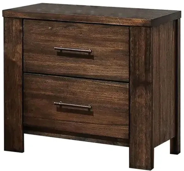 Streamdale Wood Nightstand With 2 Drawers In Brown