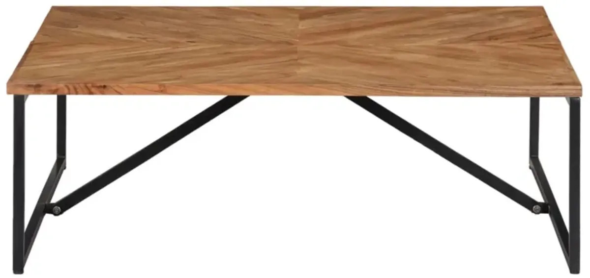 vidaXL Coffee Table 43.3"x43.3"x14.1" Solid Acacia Wood