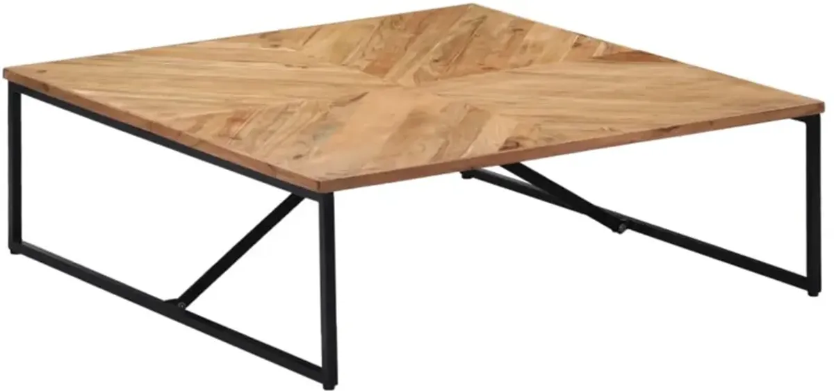 vidaXL Coffee Table 43.3"x43.3"x14.1" Solid Acacia Wood