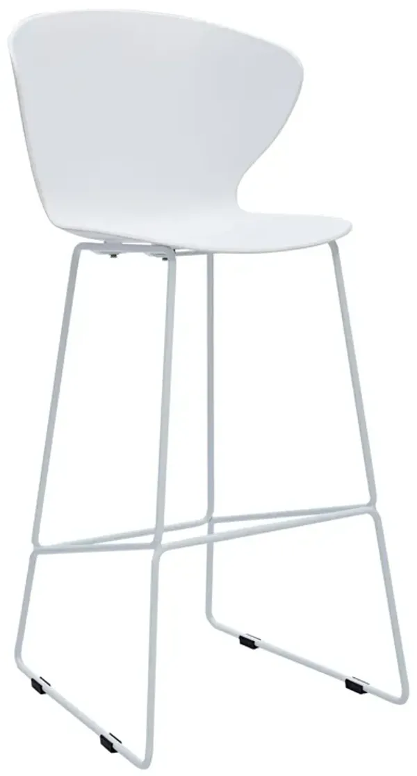 Midcentury Polypropylene Bar Stool with Metal Legs