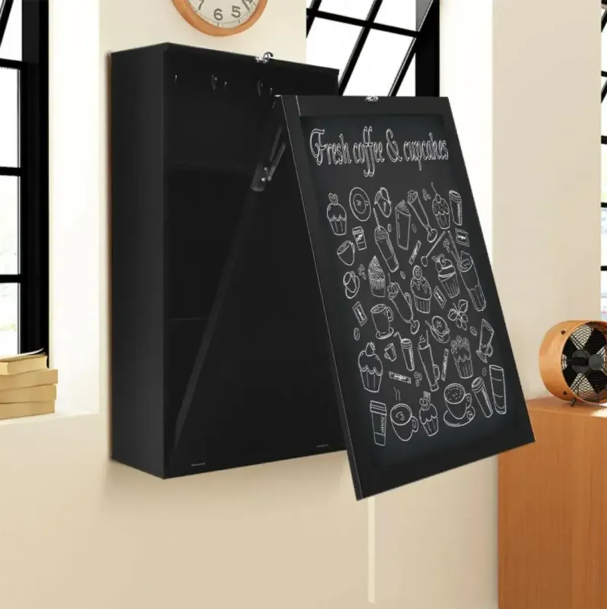 Hivvago Convertible Wall Mounted Table with A Chalkboard