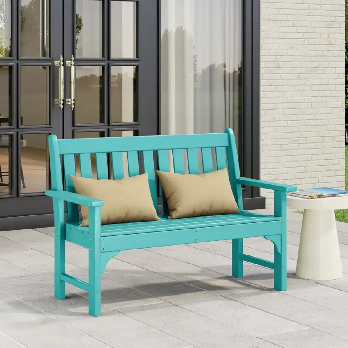 WestinTrends Outdoor 2-Person All-Weather HDPE Front Porch Garden Bench