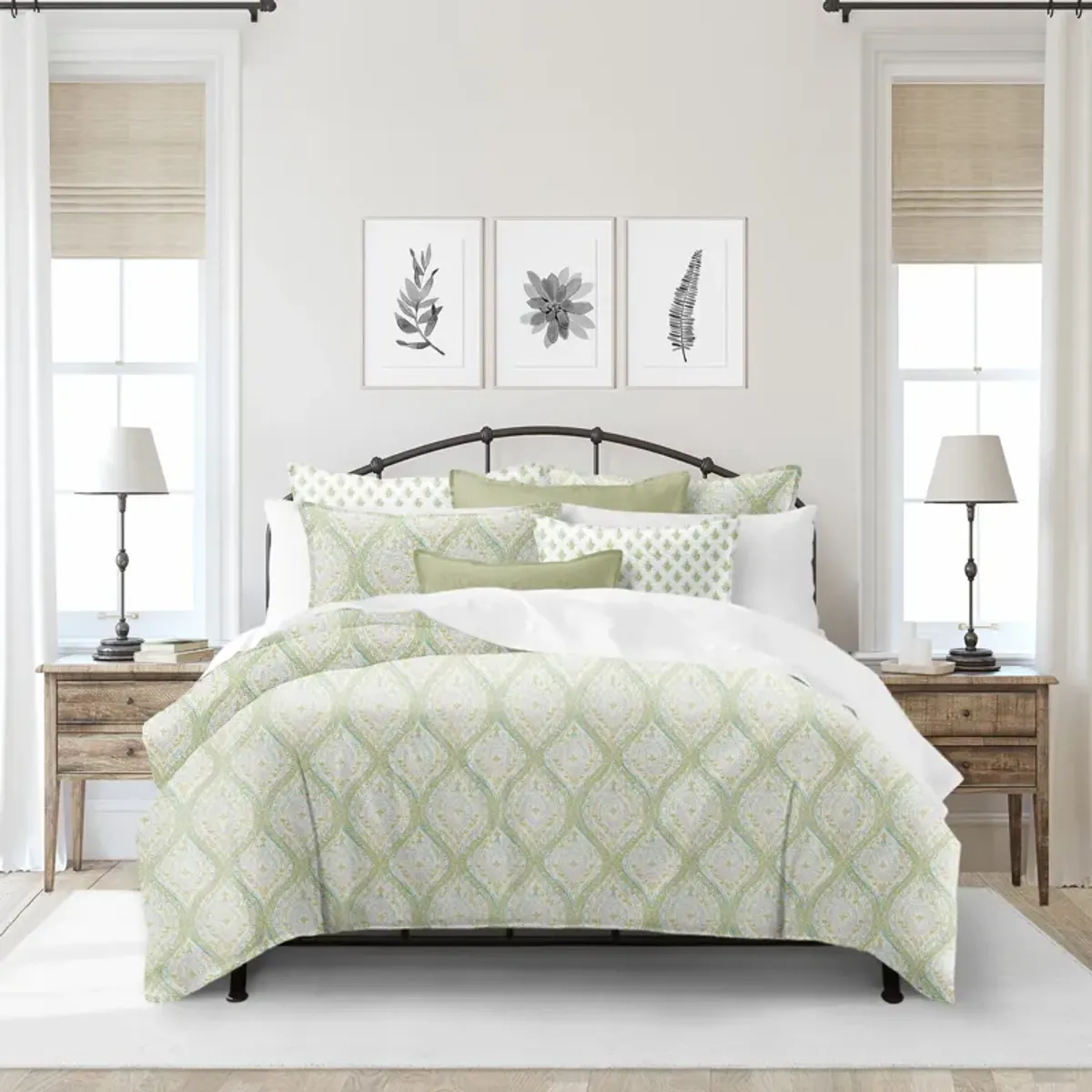 6ix Tailors Fine Linens Cressida Green Tea Comforter Set