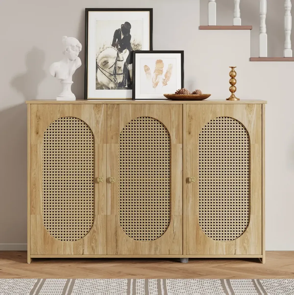 Merax Retro 3-Door Sideboard Storage Cabinet