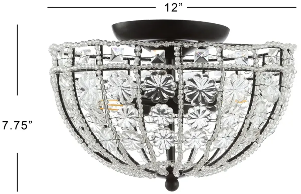 Billie Crystal Flower Metal/Acrylic LED Semi-Flush Mount