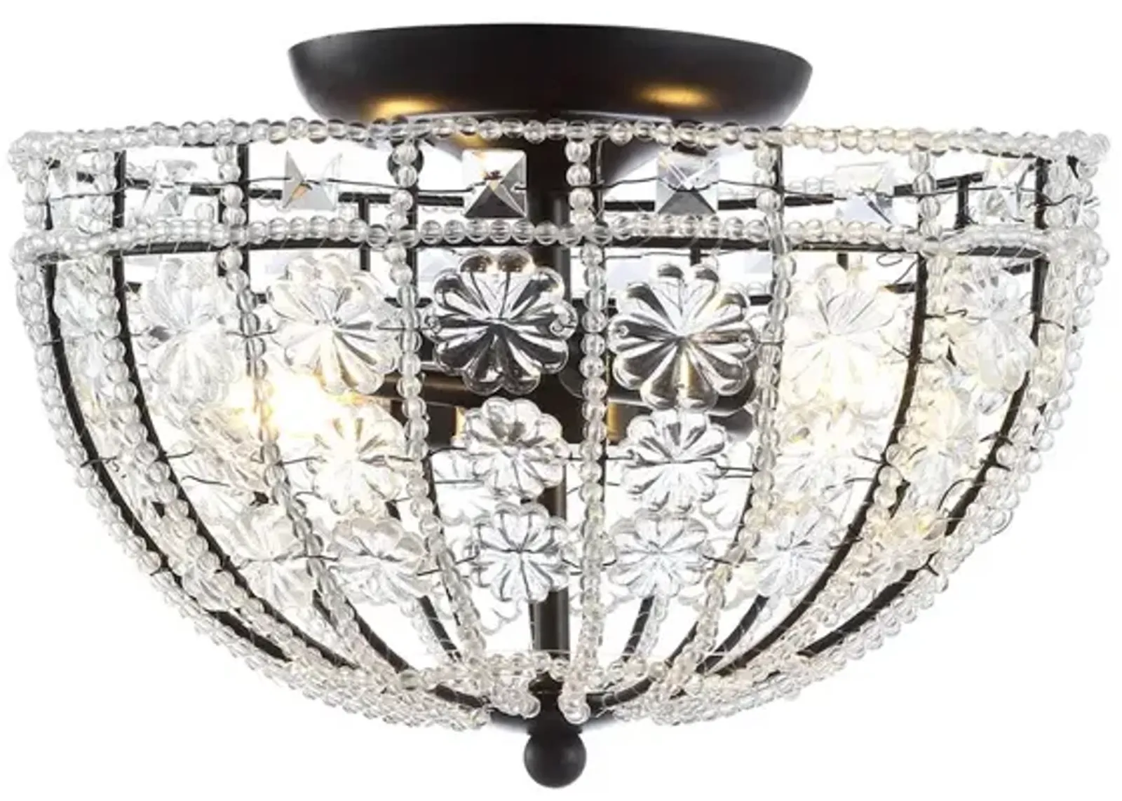 Billie Crystal Flower Metal/Acrylic LED Semi-Flush Mount