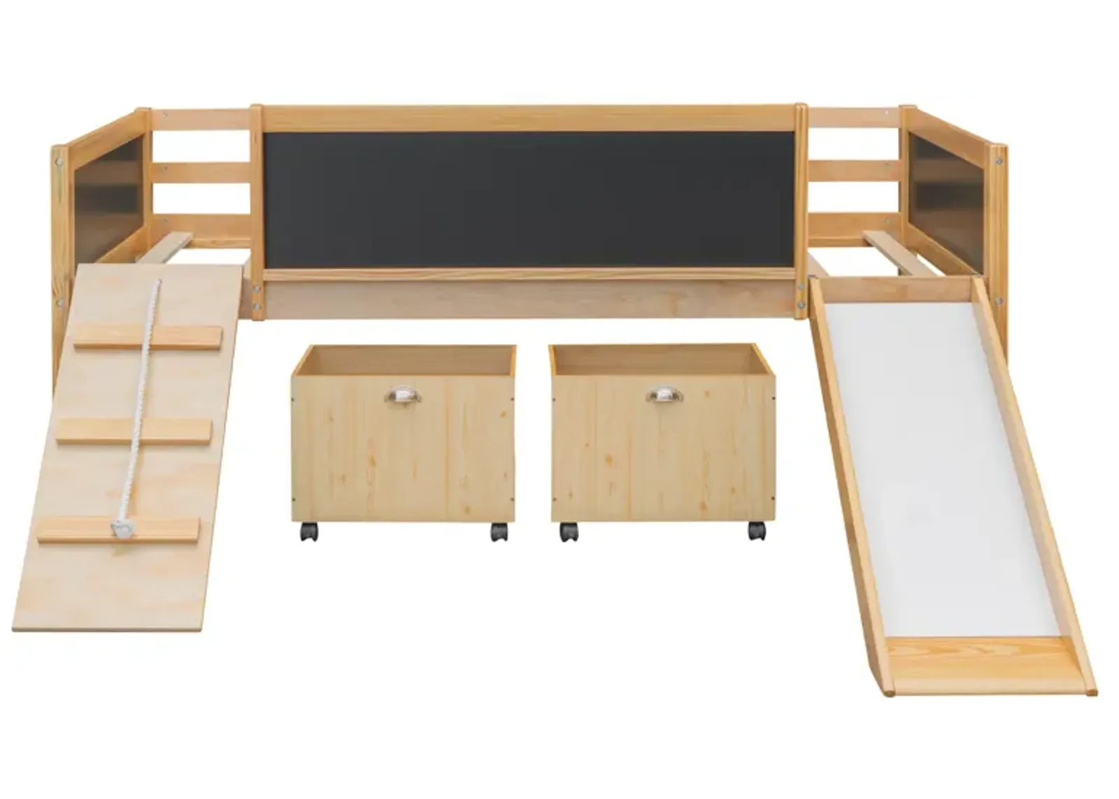 Merax Loft Bed with 2 Storage Boxes