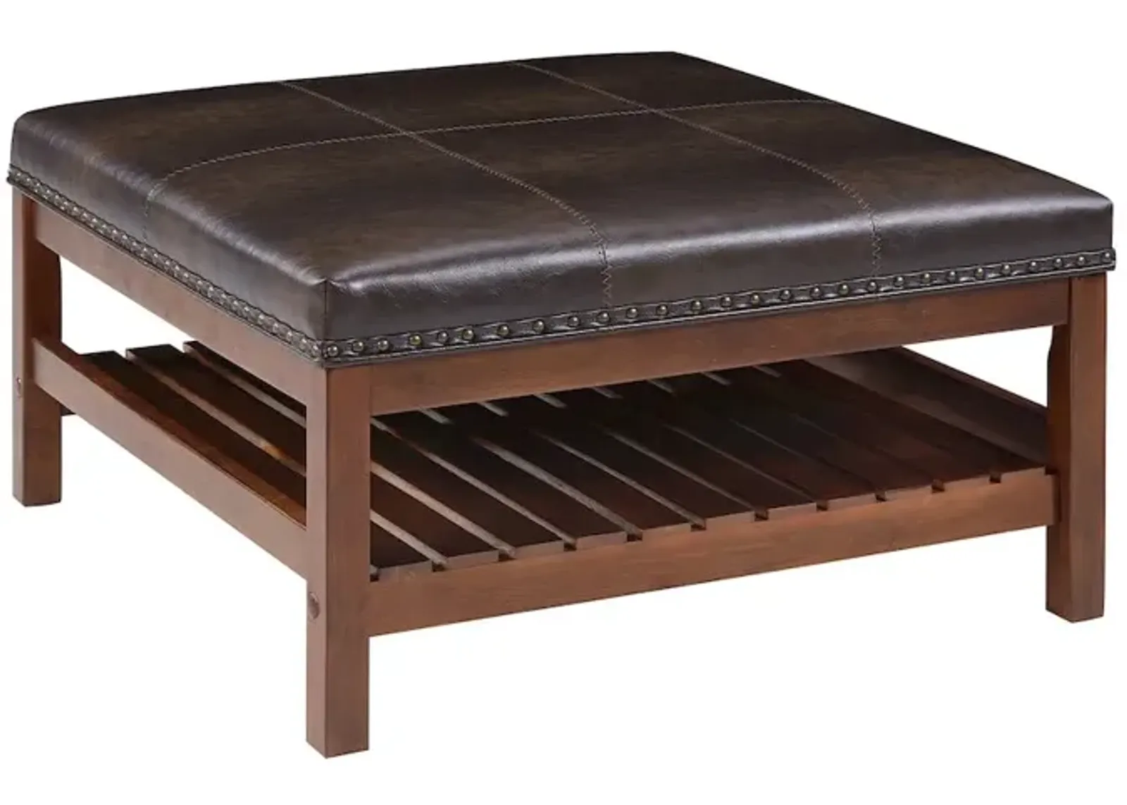 Convenience Concepts Designs4Comfort Silverton Coffee Table Cocktail Ottoman with Storage Shelf