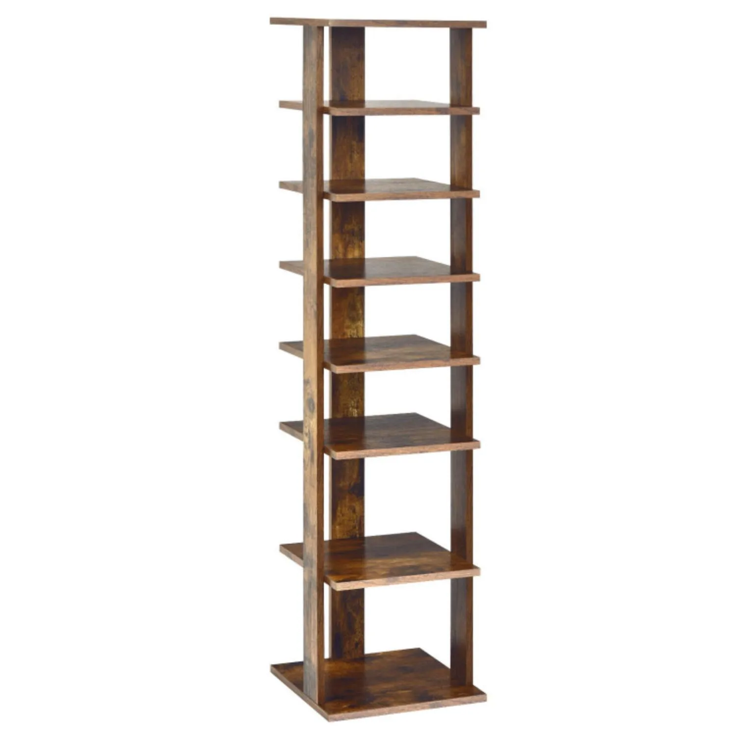 Hivvago 7-Tiers Vertical Wooden Space Saving Shoe Rack for Front Door