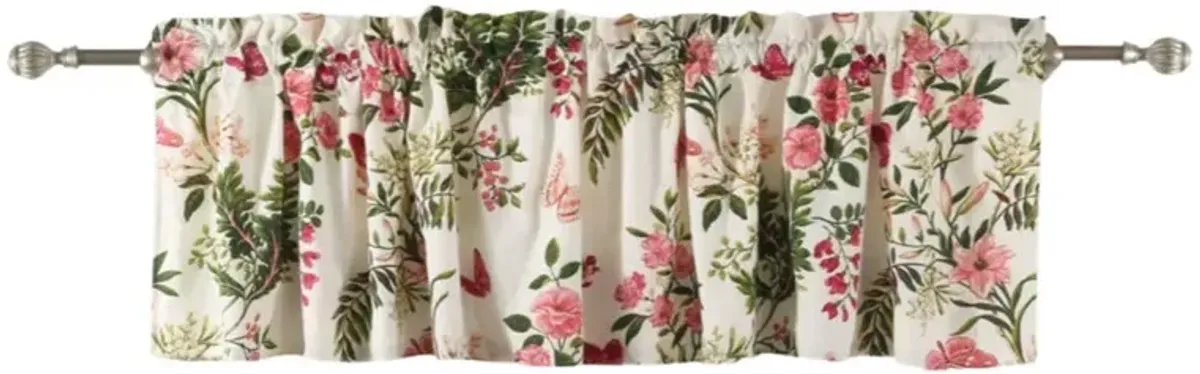 Greenland Home Fashion Butterflies High Quality Ready Made Polyester Fabric Window Curtain Valance - Multi 84x14"