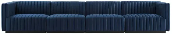 Conjure Channel Tufted Performance Velvet 4-Piece Sofa