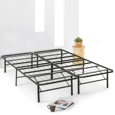 Hivvago King size Folding Sturdy Metal Platform Bed Frame with Storage Space