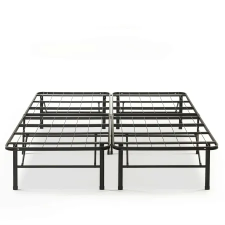 Hivvago King size Folding Sturdy Metal Platform Bed Frame with Storage Space