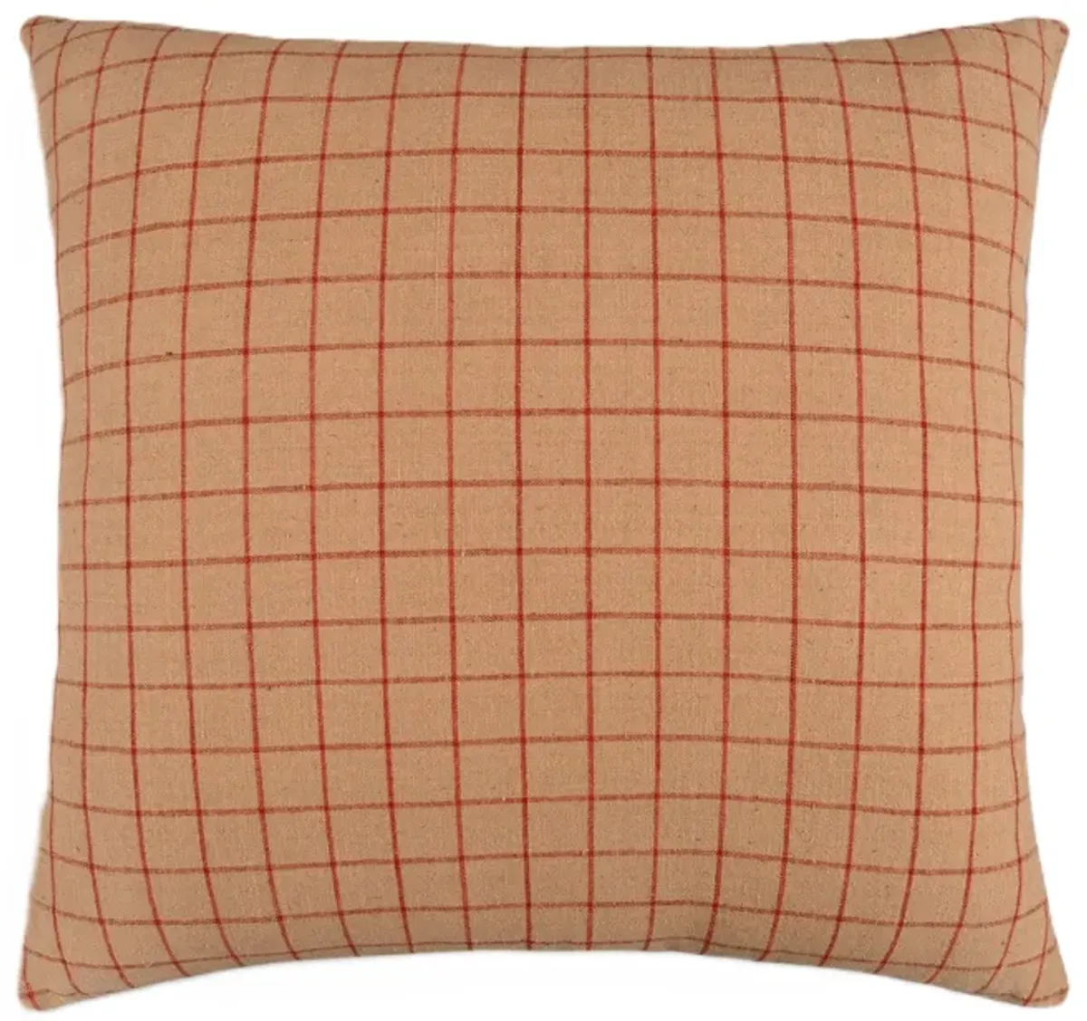 Rustic Elegance Brown pillow with grid pattern