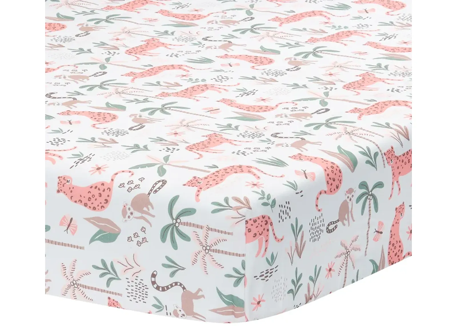 Lambs & Ivy Enchanted Safari Animals 100% Cotton Jungle Baby Fitted Crib Sheet