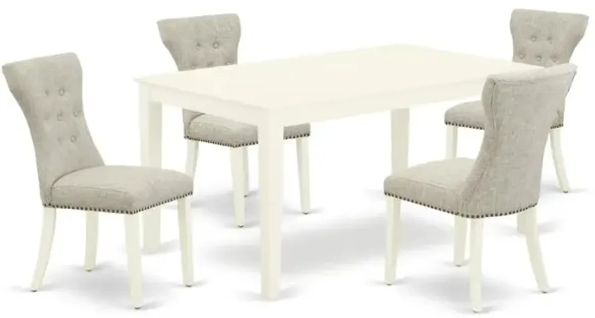 Dining Room Set Linen White, CAGA5-LWH-35