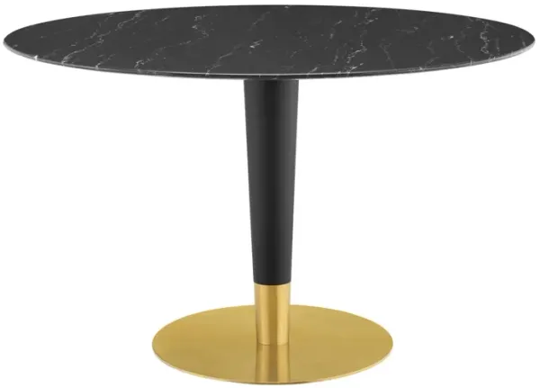 Modway - Zinque 47" Artificial Marble Dining Table Gold Black