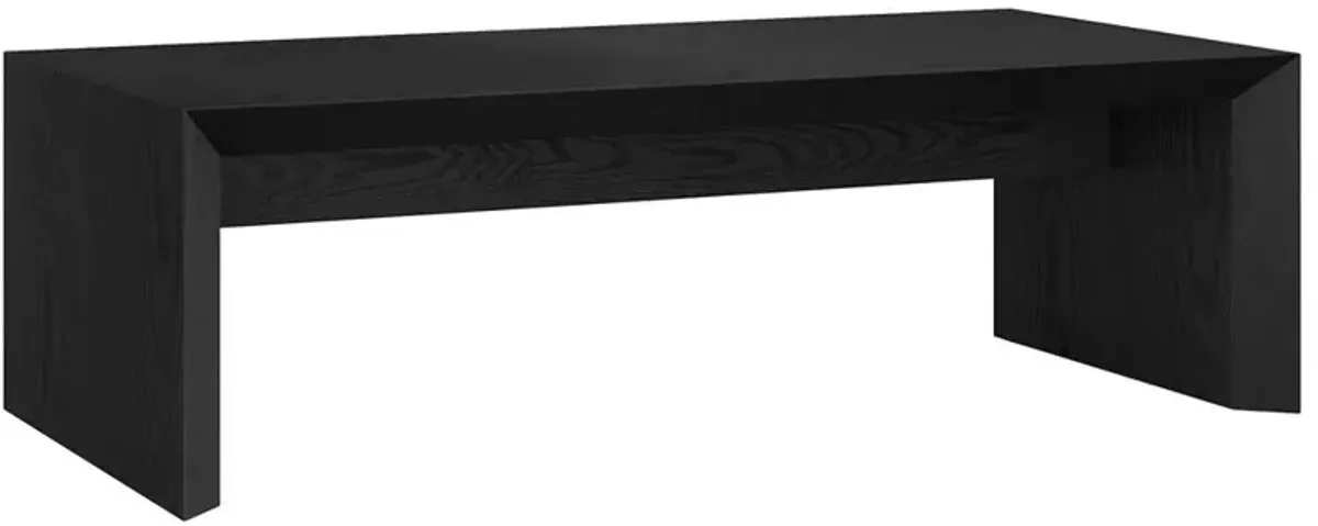 Hudson&Canal Oswin 48 Wide Rectangular Coffee Table in Black Grain