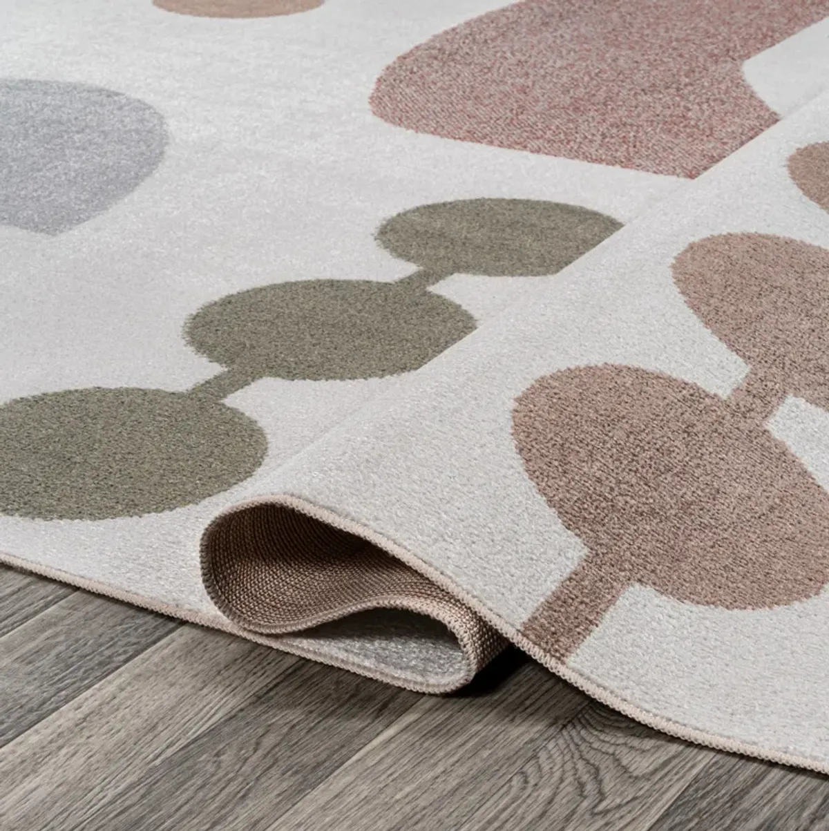 Riley Abstract Coastal Contemporary Machine-Washable Runner Rug