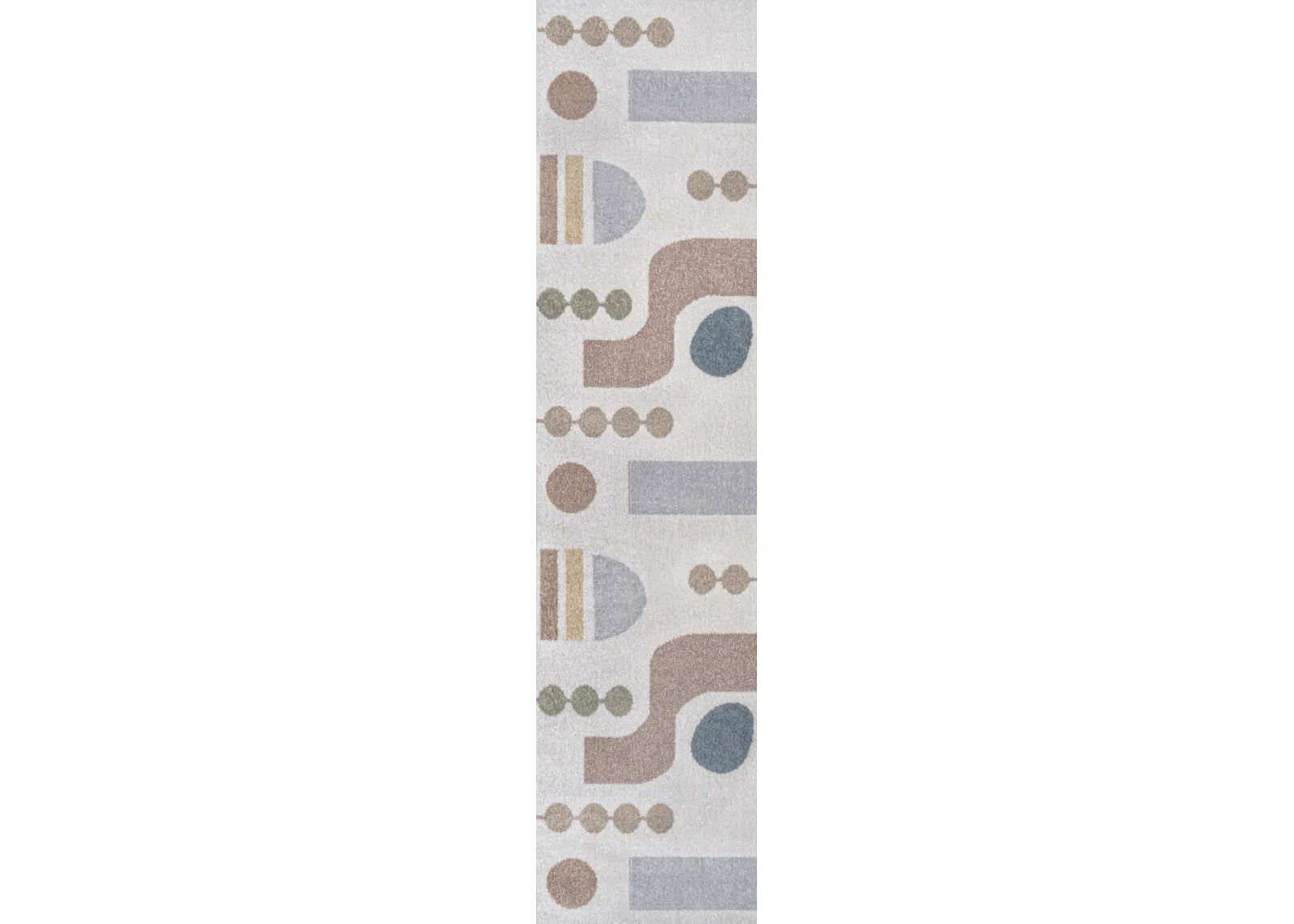 Riley Abstract Coastal Contemporary Machine-Washable Runner Rug