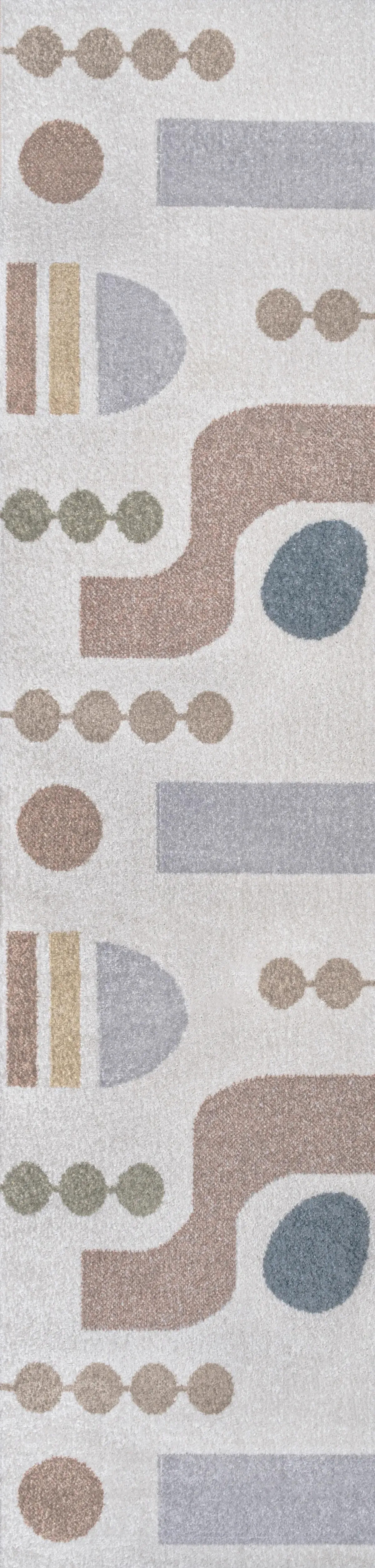 Riley Abstract Coastal Contemporary Machine-Washable Runner Rug