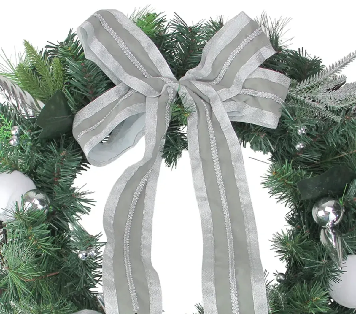 Bow and Pine Cone Artificial Christmas Wreath - 24-Inch  Unlit