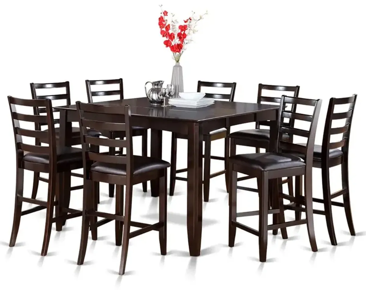 East West Furniture 9  Pc  Counter  height  Table  set-  Square  Table  and  8  Kitchen  counter  Chairs