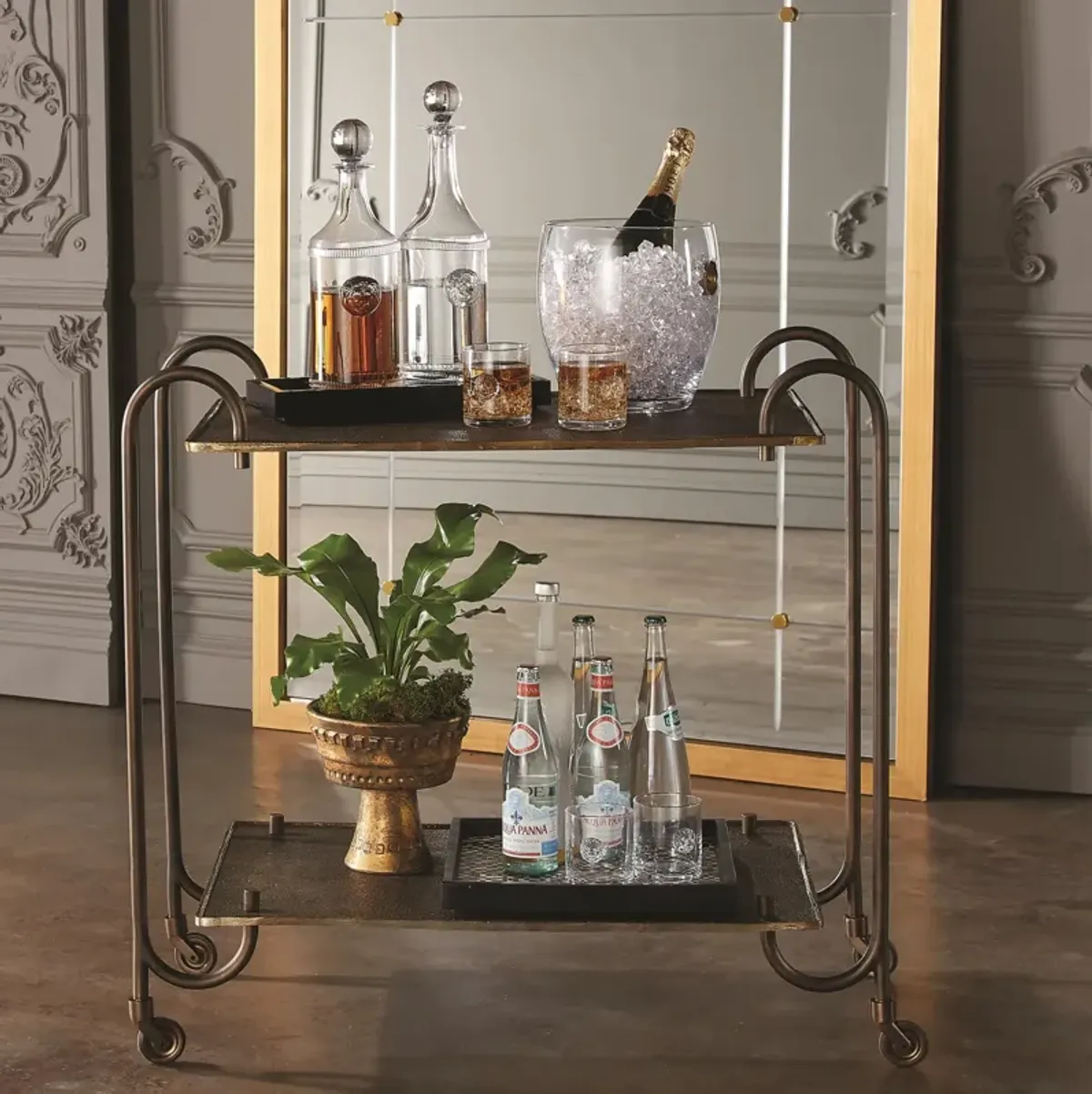 Blade Bar Cart-Bronze