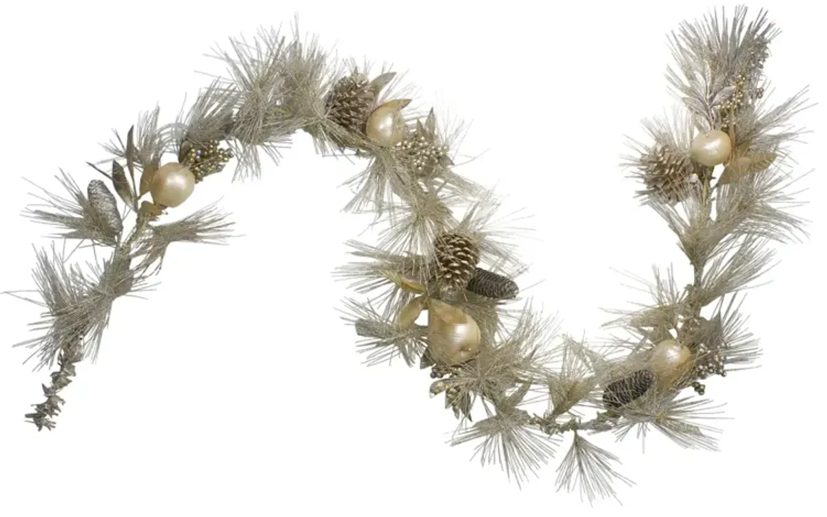 6' x 9" Pomegranate and Apple Pine Needle Artificial Christmas Garland - Unlit