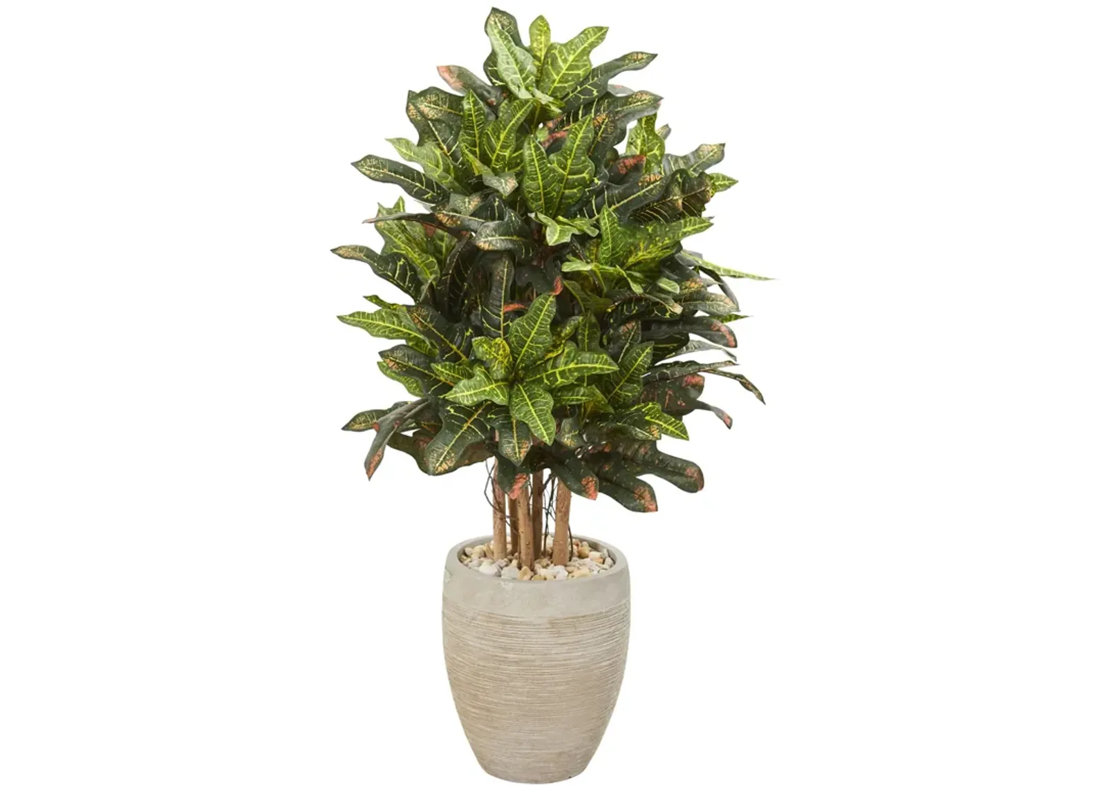 HomPlanti 3.5" Croton Artificial Plant in Sand Colored Planter