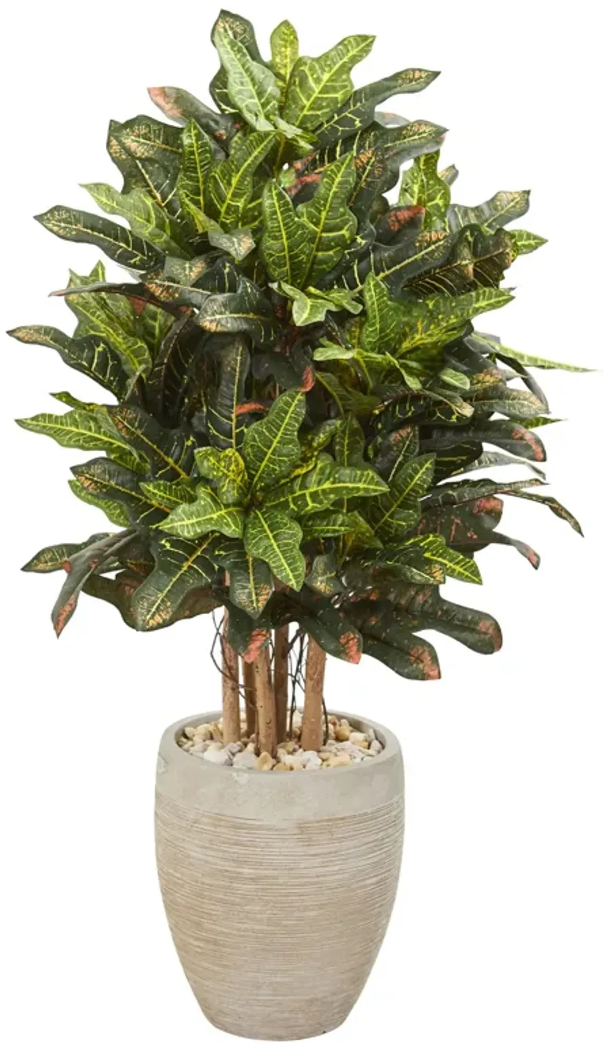 HomPlanti 3.5" Croton Artificial Plant in Sand Colored Planter