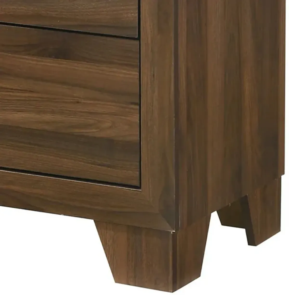 Shan 45 Inch Tall Dresser Chest, 4 Drawers, Cherry Brown Wood Finish - Benzara