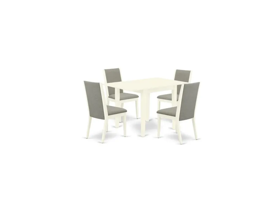 Dining Room Set Linen White, NDLA5-LWH-06