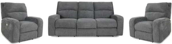 Parker Living Polaris - Bizmark Grey Power Reclining Sofa and Two Recliners