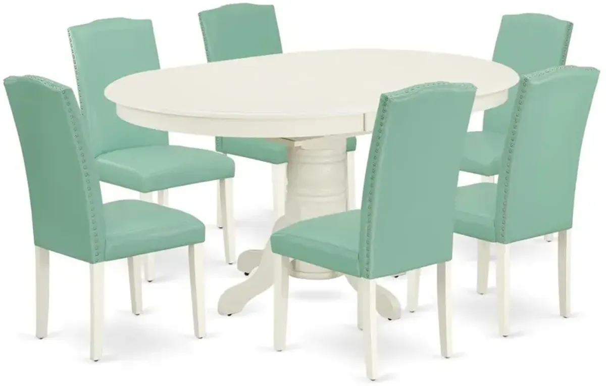 Dining Room Set Linen White, AVEN7-LWH-57