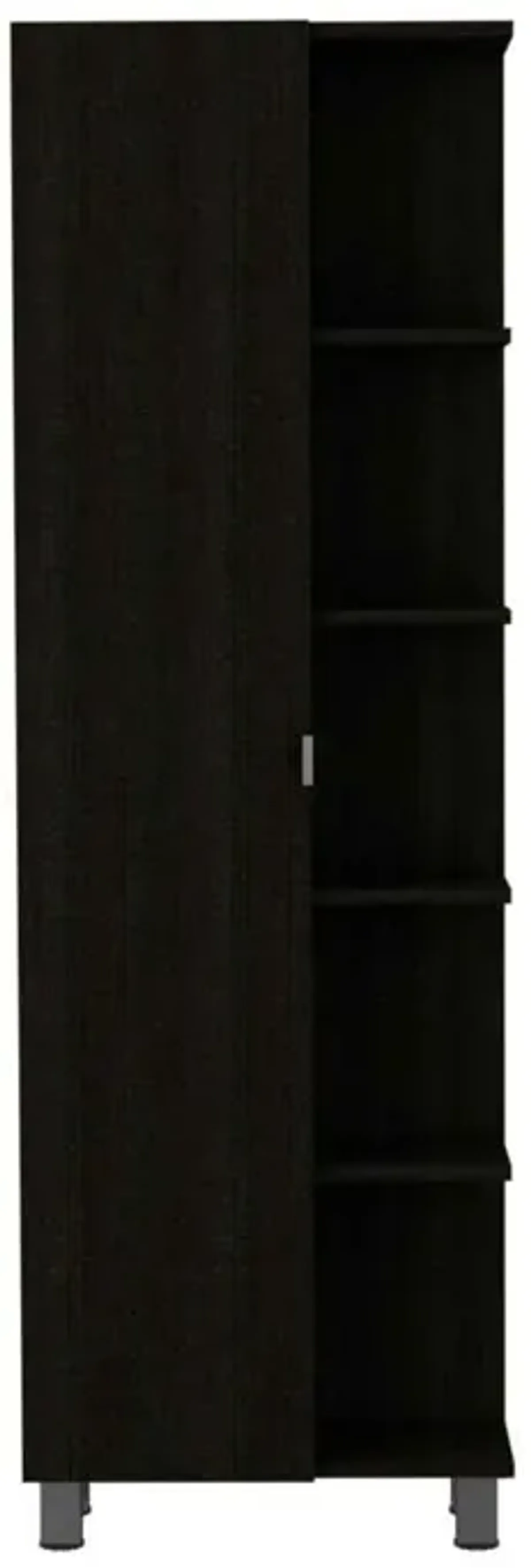 Portland 5-Shelf Tall Cabinet Black Wengue