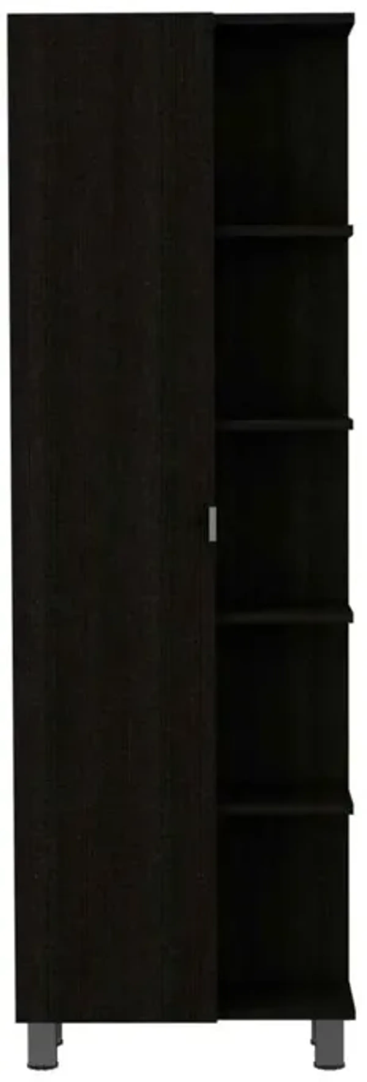 Portland 5-Shelf Tall Cabinet Black Wengue