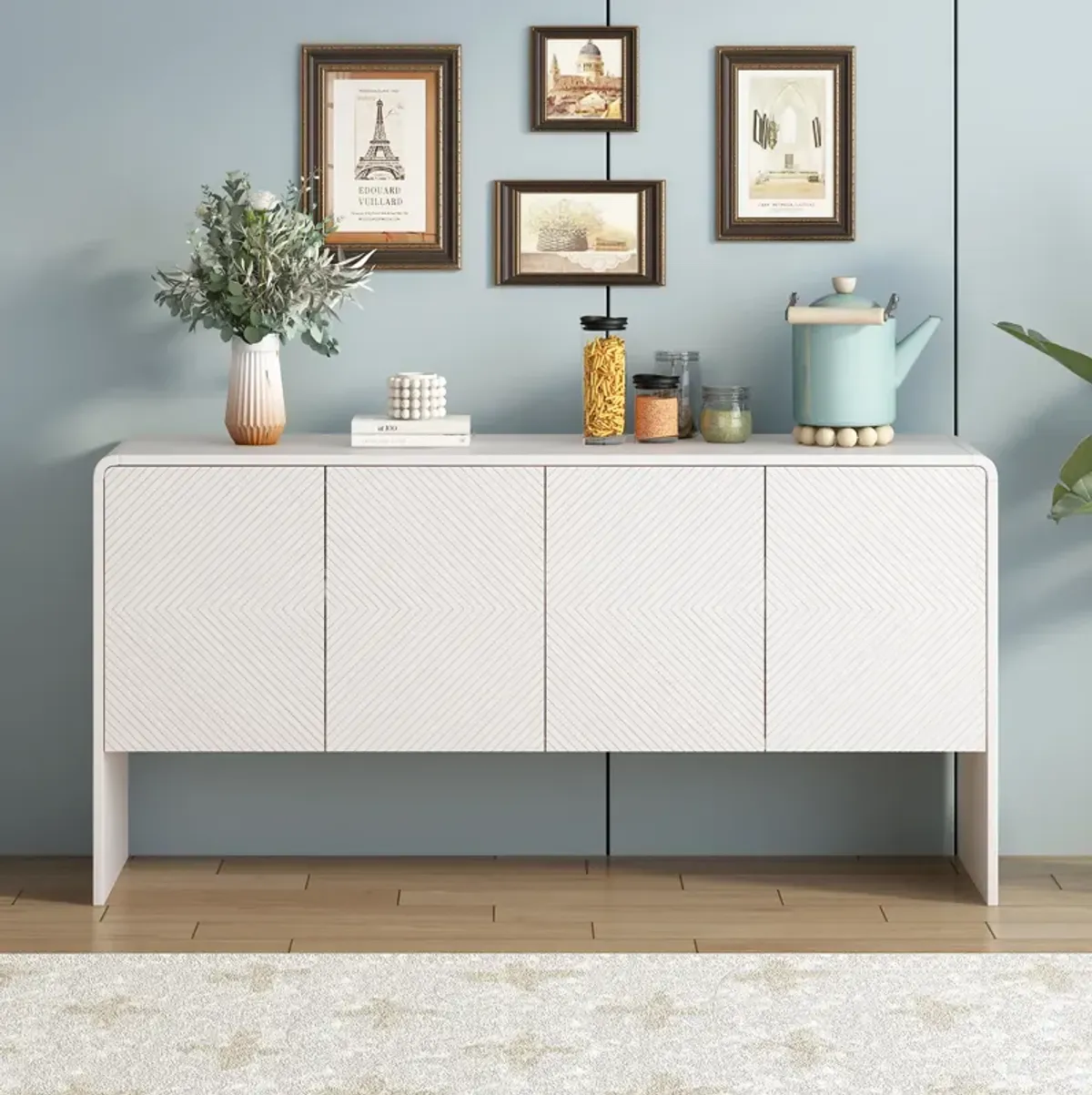 Merax Minimalist Style Storage Sideboard  with 4 Doors