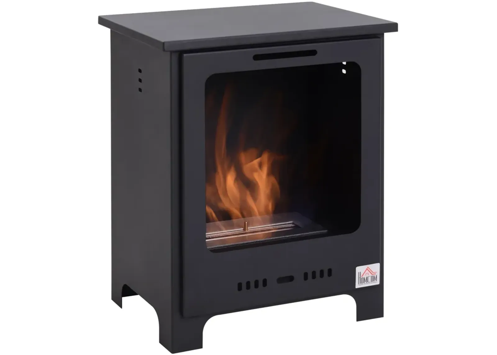 Black Ambient Warmth: Freestanding Ethanol Fireplace Stove