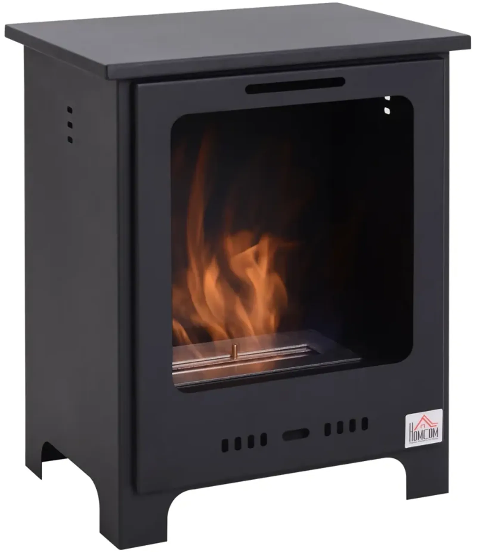 Black Ambient Warmth: Freestanding Ethanol Fireplace Stove