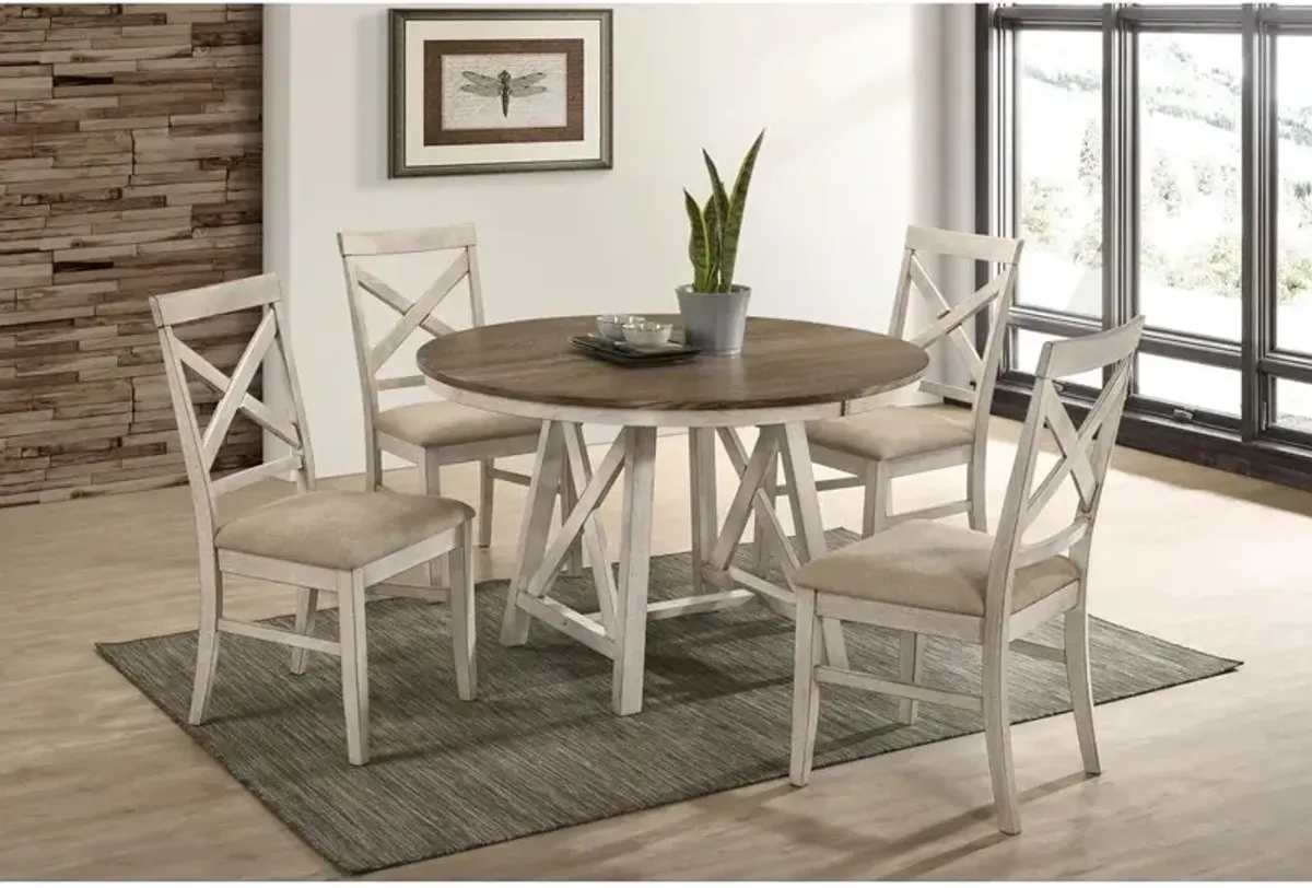 New Classic Furniture Somerset Round Table-Vintage White