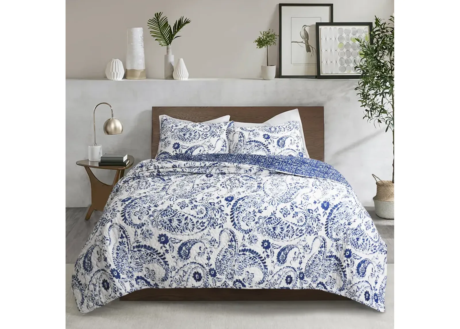 Erindale Quilt Navy/Blue 3Pc Set Full/Queen