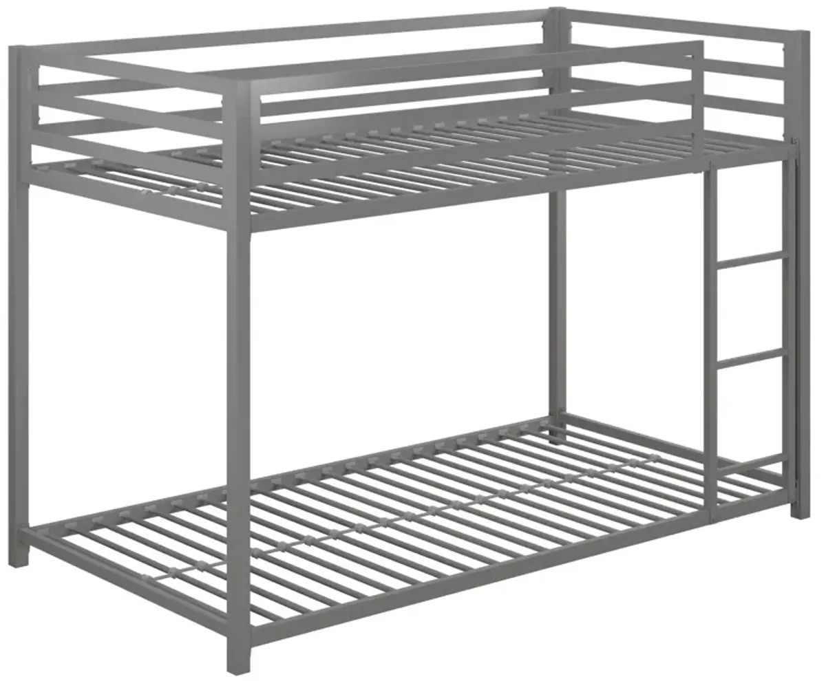 DHP Miles Metal Full/Full Bunk Bed, Silver