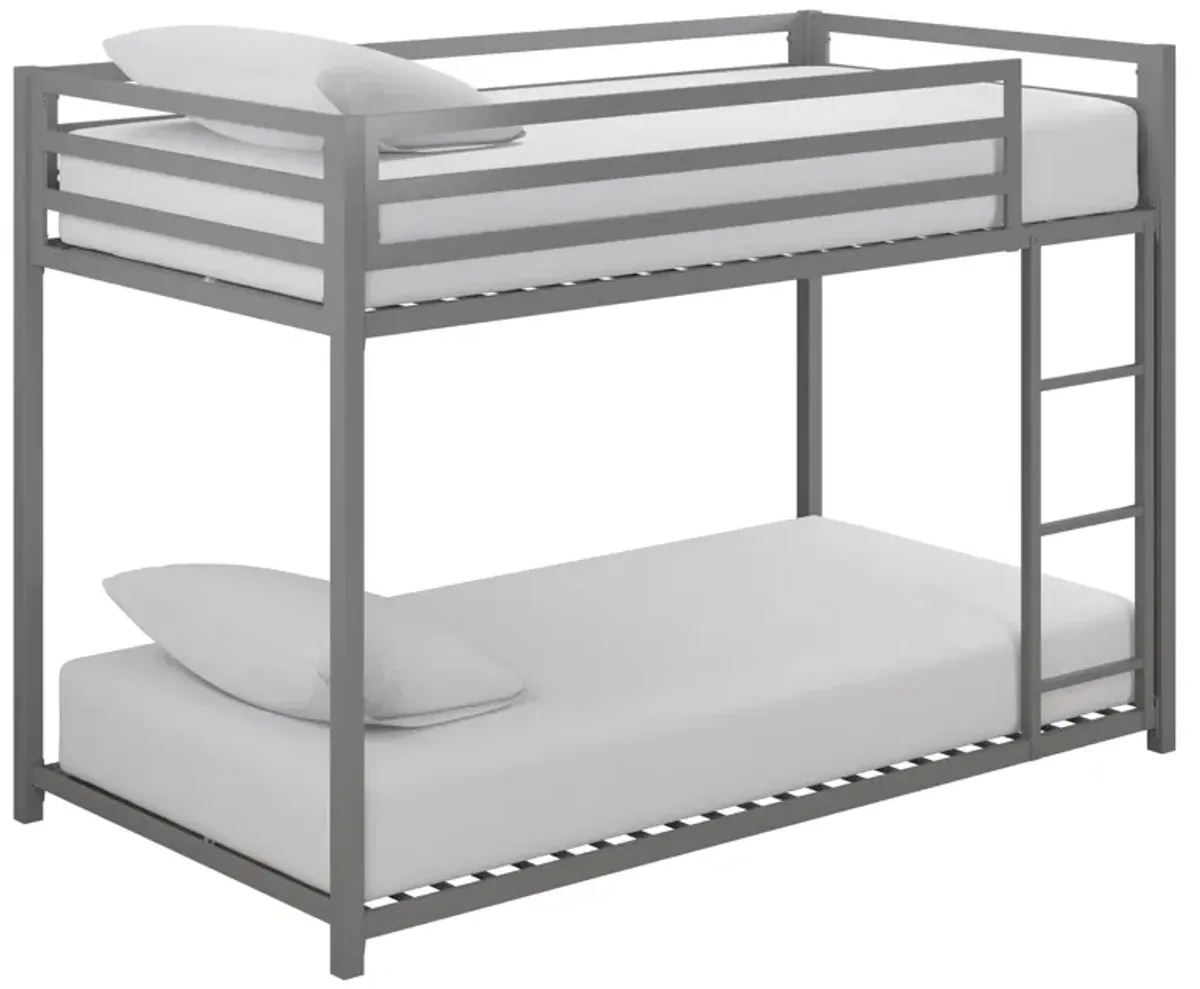 DHP Miles Metal Full/Full Bunk Bed, Silver