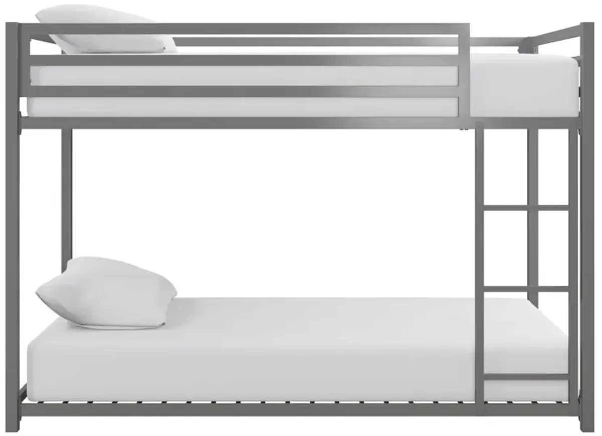 DHP Miles Metal Full/Full Bunk Bed, Silver