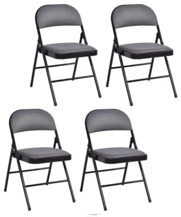 Hivvago 4 Pieces Fabric Upholstered Padded Seat Folding Chairs Seet