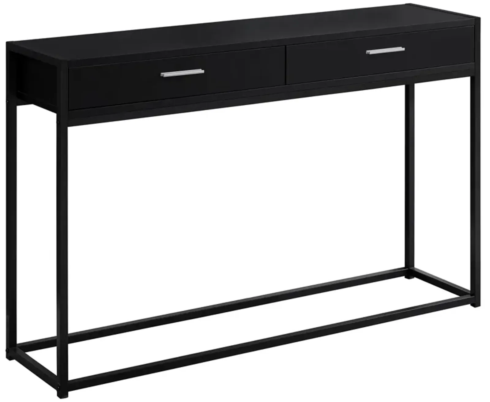 Monarch Specialties I 3512 Accent Table, Console, Entryway, Narrow, Sofa, Storage Drawer, Living Room, Bedroom, Metal, Laminate, Black, Contemporary, Modern