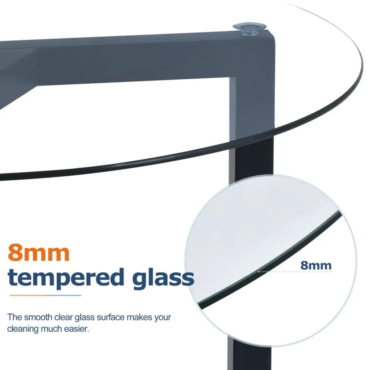 Merax Modern Coffee Table with Tempered Glass